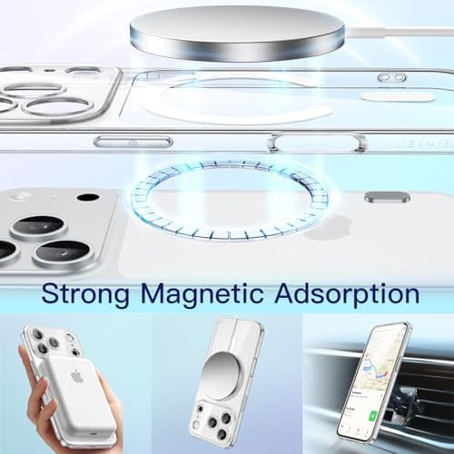 JETech Coque Magnétique Fine pour iPhone 17 Pro 6,3 Pouces Compatible avec MagSafe | Protection Complète Objectif Caméra