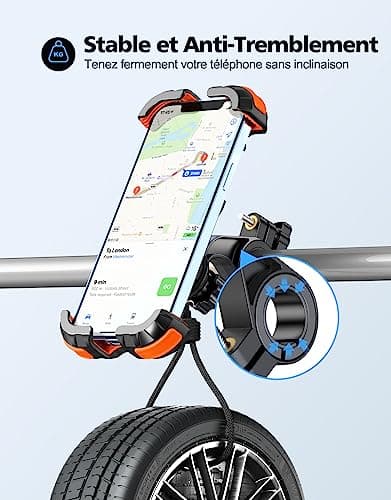 support telefone moto sécurisé [verrouillage], compatible téléphone moto, protection moto