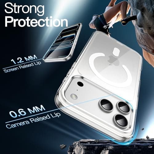 JETech Coque Magnétique iPhone 17 Pro Max Étui Housse Antichoc Bumper Transparent Anti-Rayures MagSafe (6,9 Pouces)