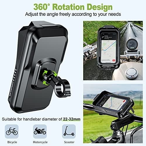 Support BTNEEU Téléphone Moto Étanche pour Smartphone Anti-Vibration (Noir A)