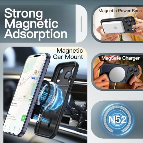 Coque Magnétique JETech pour iPhone 17 Pro Max - Étui Fine Antichoc MagSafe (Noir)  
Coque Magnétique JETech 6,9 Pouces