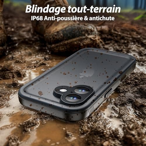 SPORTLINK Coque Étanche Antichoc pour iPhone 17 - IP68 Imperméable Militaire [IP68 Waterproof] - Protection Caméra+Écra
