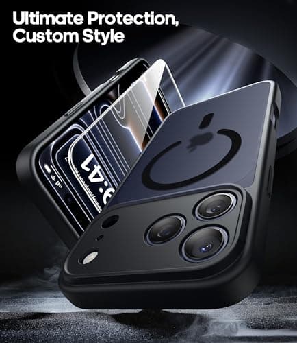 Coque Magnétique FLLAO pour iPhone 17 Pro Noir | 2 Verres Trempés + Protection MagSafe | Protection Totale et Étui Mat T