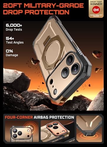 SUPCASE Coque MagSafe iPhone 17 Pro [Protection Militaire] [Support Métal Réglable] (UB Grip) Coque Magnétique Robuste p