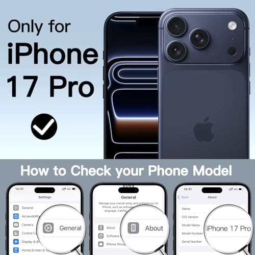 JETech Coque iPhone 17 Pro 6,3 Pouces Noir Protection D'écran Intégrée Contrôle Caméra MagSafe