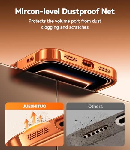 Coque JUESHITUO pour iPhone 17 Pro Max MagSafe - Protection Intégrée pour Lentille, Antichoc et Anti-Poussière, Housse É