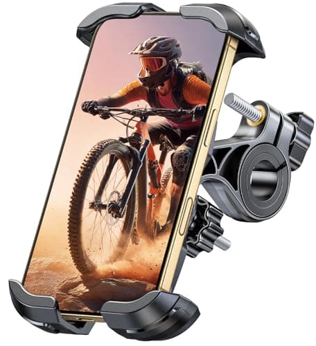 Support Téléphonique Vélo Moto Serré Blindé, 1S Verrouillage Rapide 360° Rotation, Universel pour VTT/Trotinette Elec.,