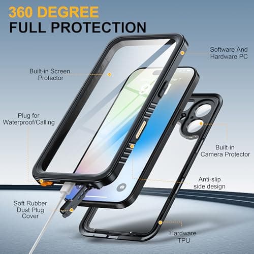 ANTSHARE Coque iPhone 17 Étanche Antichoc, IP68 Waterproof, Intégrale 360 degres Incassable [ProtectionCamera+Écran] (6.