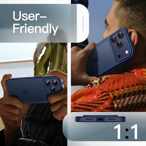 JETech CoqueMate iPhone 17 Pro Max, Qualité Militaire, Protection Antichoc (Bleu Foncé)  
JETech CoqueMate iPhone 17 Pro