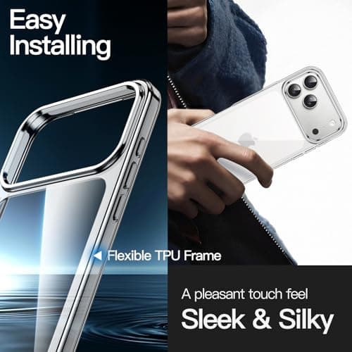 JETech Coque pour iPhone 17 Pro Max 6,9 Pouces - Étui Housse Anti-Jaunissement, Antichoc Bumper, Arrière Transparente An