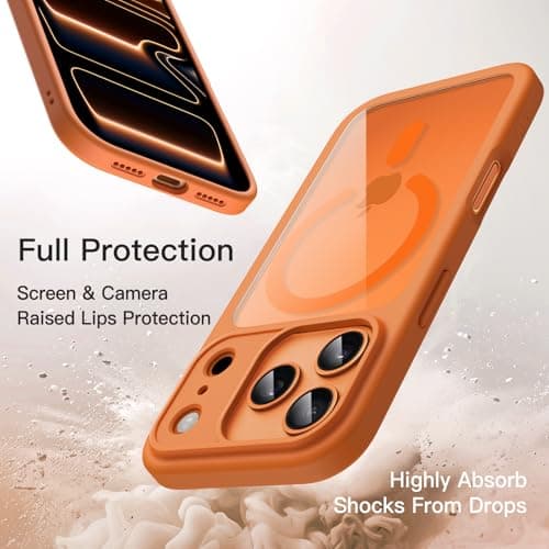 JETech Coque Magnétique iPhone 17 Pro 6,3 Pouces MagSafe Étui Housse Antichoc (Orange)  
JETech Coque Magnétique iPhone