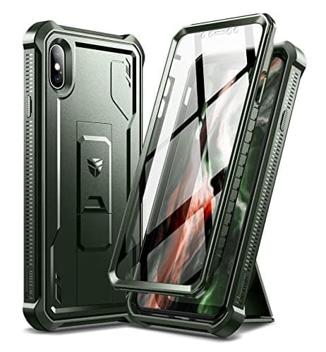 Dexnor pour iPhone 17 Coque Magnétique avec Cache Caméra Coulissant & Kickstand Réglable & Protecteur d'Écran Intégré - — Vert Militaire
