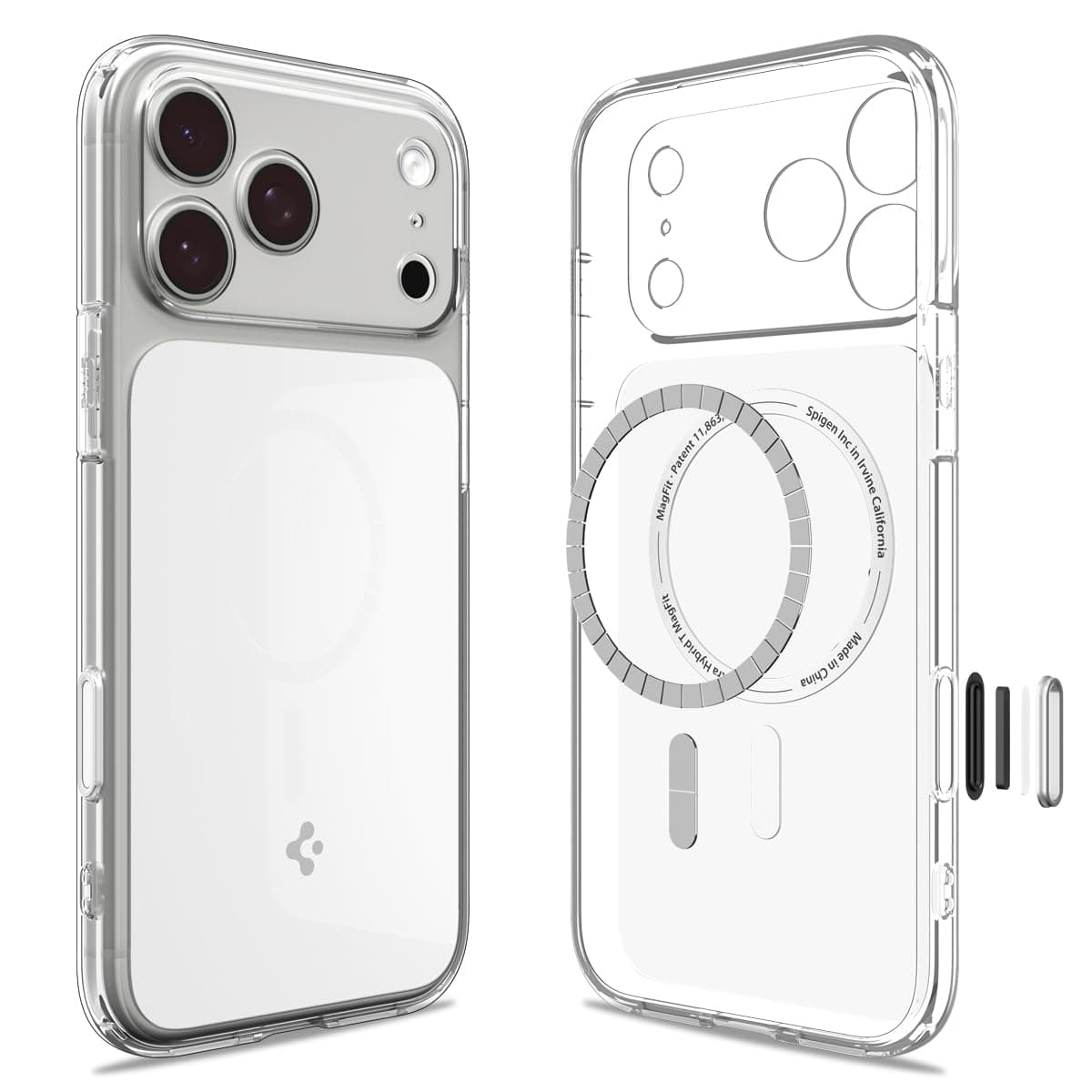 Coque Spigen Ultra Hybrid T MagFit pour iPhone 17 Pro Max - Blanc Brillant pour Protecteur Écran Ultra Résistant et Cont