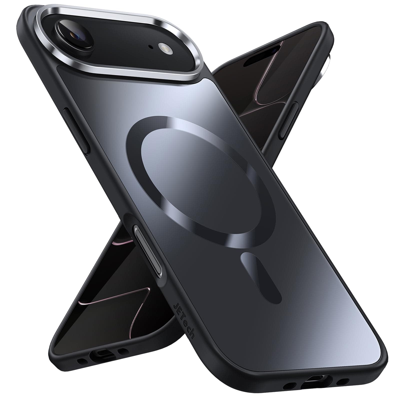 JETech Coque Magnétique Noir iPhone 17 Air MagSafe Luxe Antichoc Galvanisée
