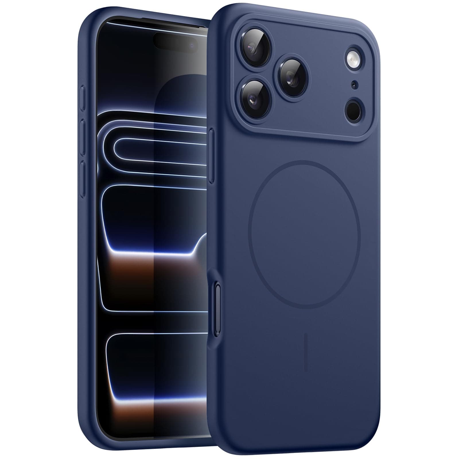 JETech Coque Silicone Magnétique pour iPhone 17 Pro Max - Compatibilité MagSafe, Protection l'Objectif Caméra, Absorbant