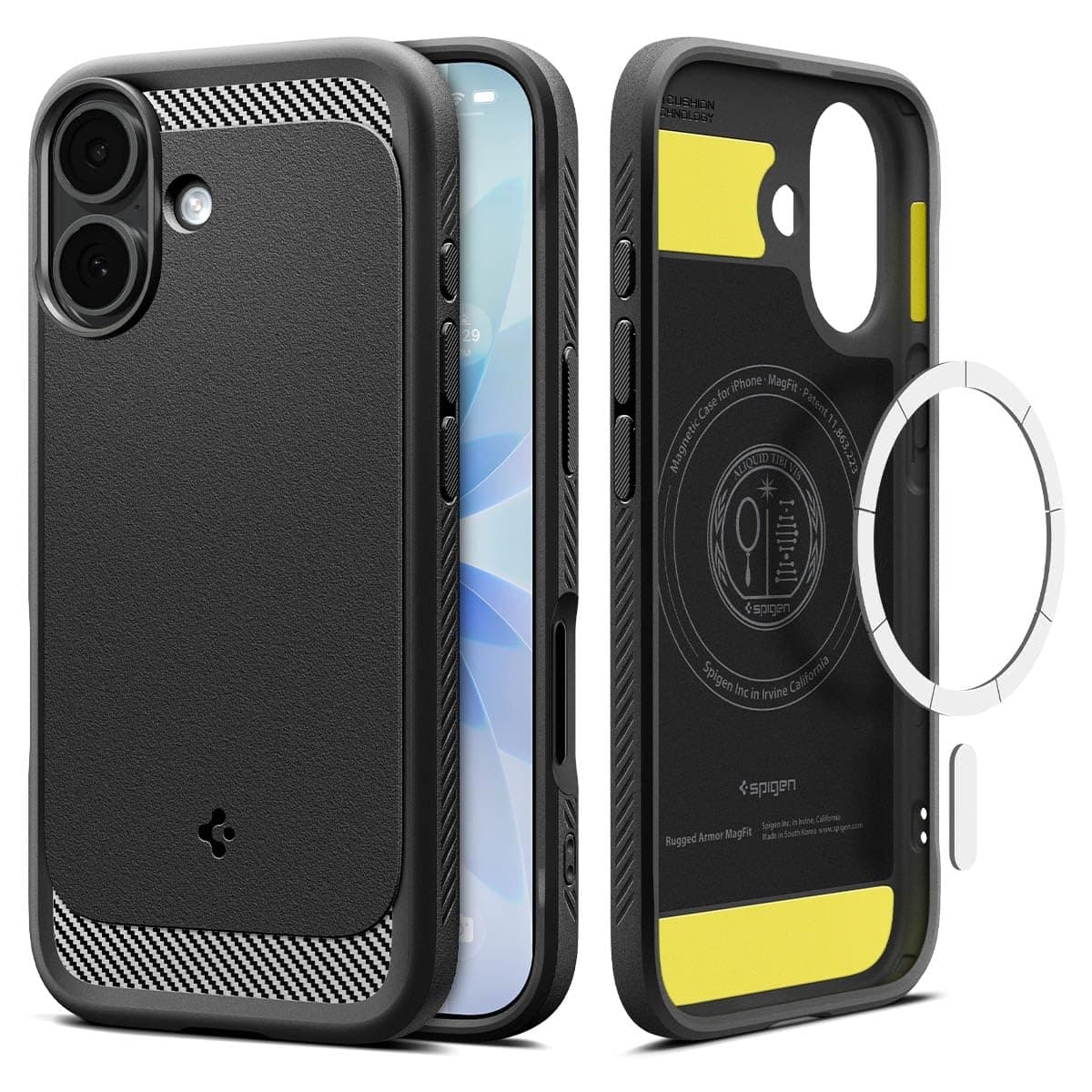 Spigen Coque pour iPhone 17 Rugged Armor MagFit – Test de Chute Militaire, Robuste & Noir Mat