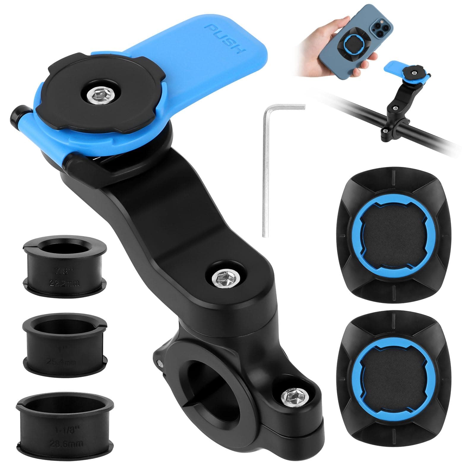 Support Téléphone Universel pour Guidon de Moto,Vélo – Compatible smartphones 4,7 à 7,2" (Mount universel pour smartphon