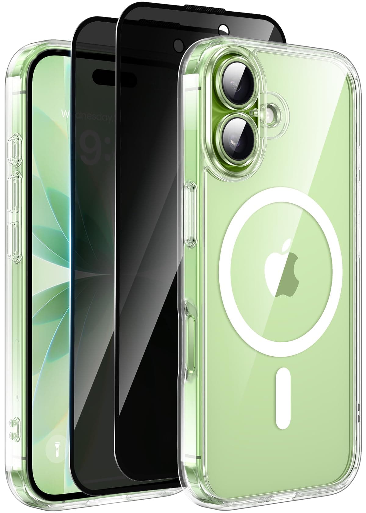 Helssitot Coque Magnétique iPhone 17 Militaire + 2 Verres Trempé Anti-Espion