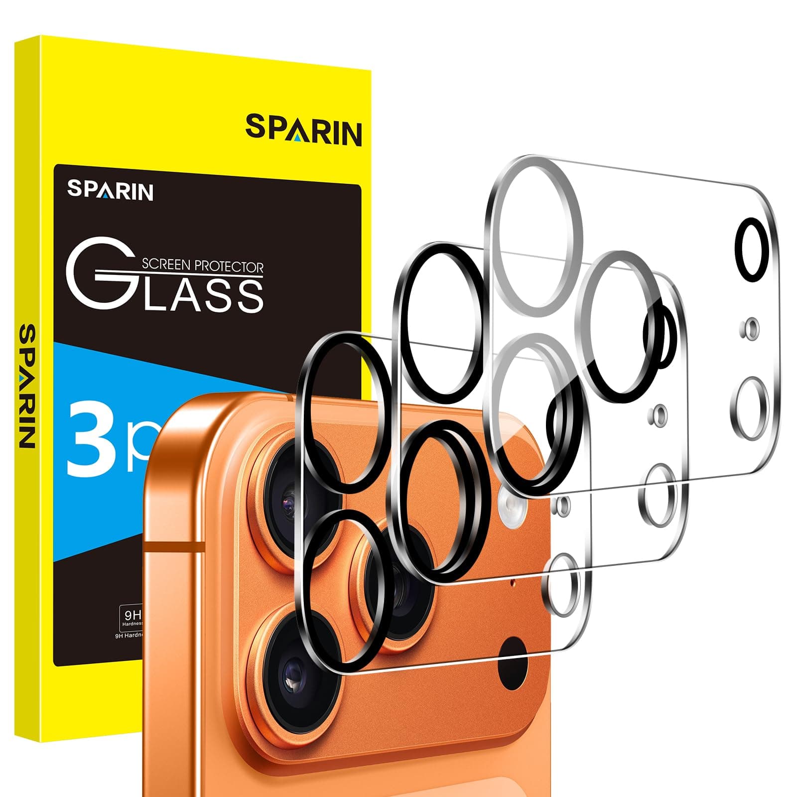 SPARIN 3 Pièces Protecteur d'Objectif de Caméra pour iPhone 17 Pro - Clarté HD, Résistant aux Rayures, Compatible Coque