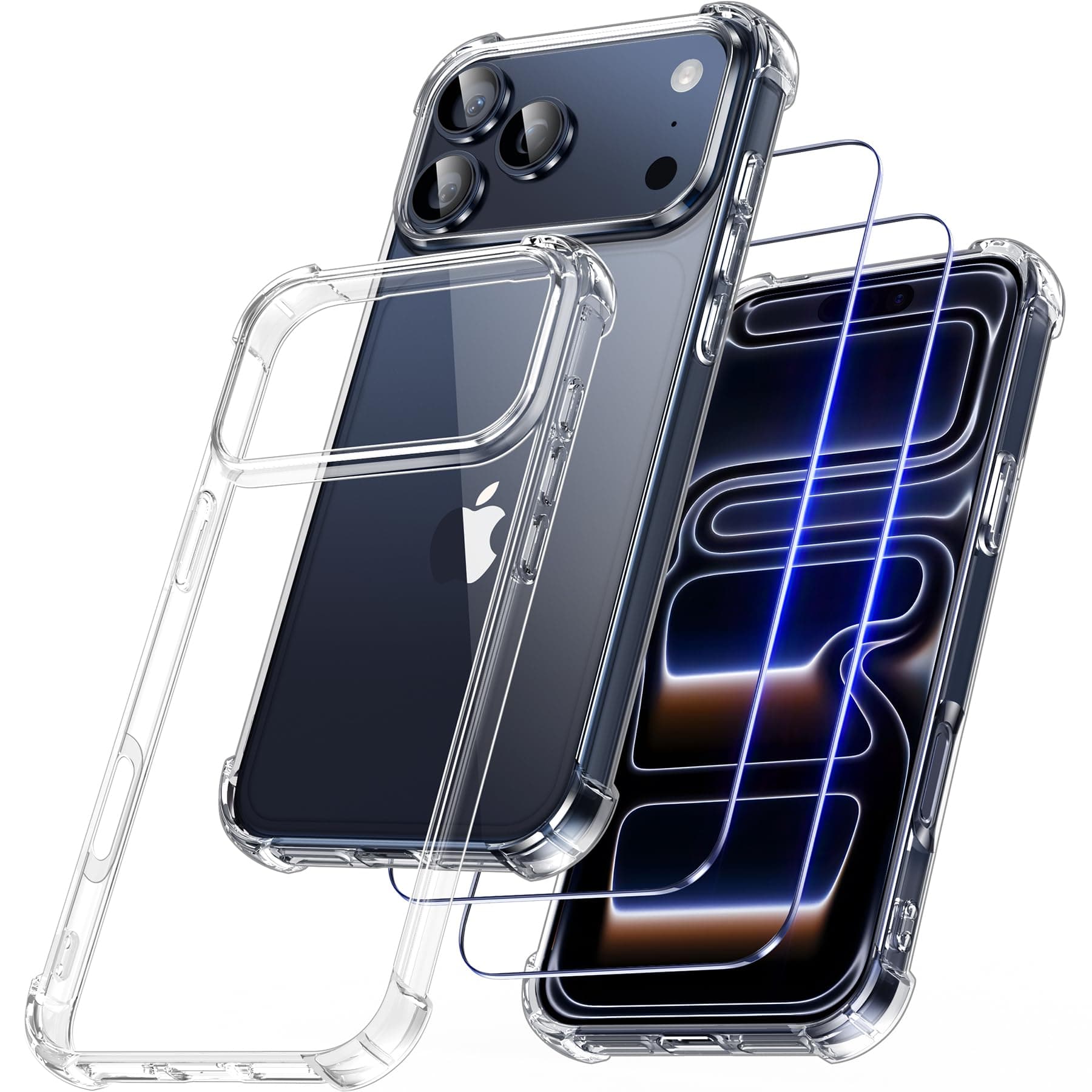FLLAO 4 en 1 Coque pour iPhone 17 Pro Max | Protection Antichoc Antirayures | Housse Coussin d'Air Intégré | Usager Avan