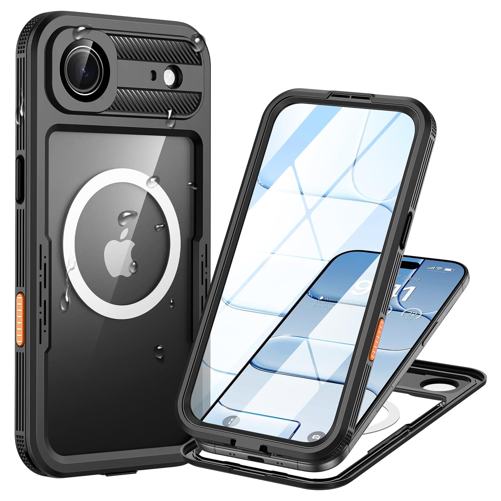 Coque Étanche IP68 360° Anti-Poussière Anti-Neige pour iPhone 17 Air - Protection Housse Resistante à l'Eau avec Compati