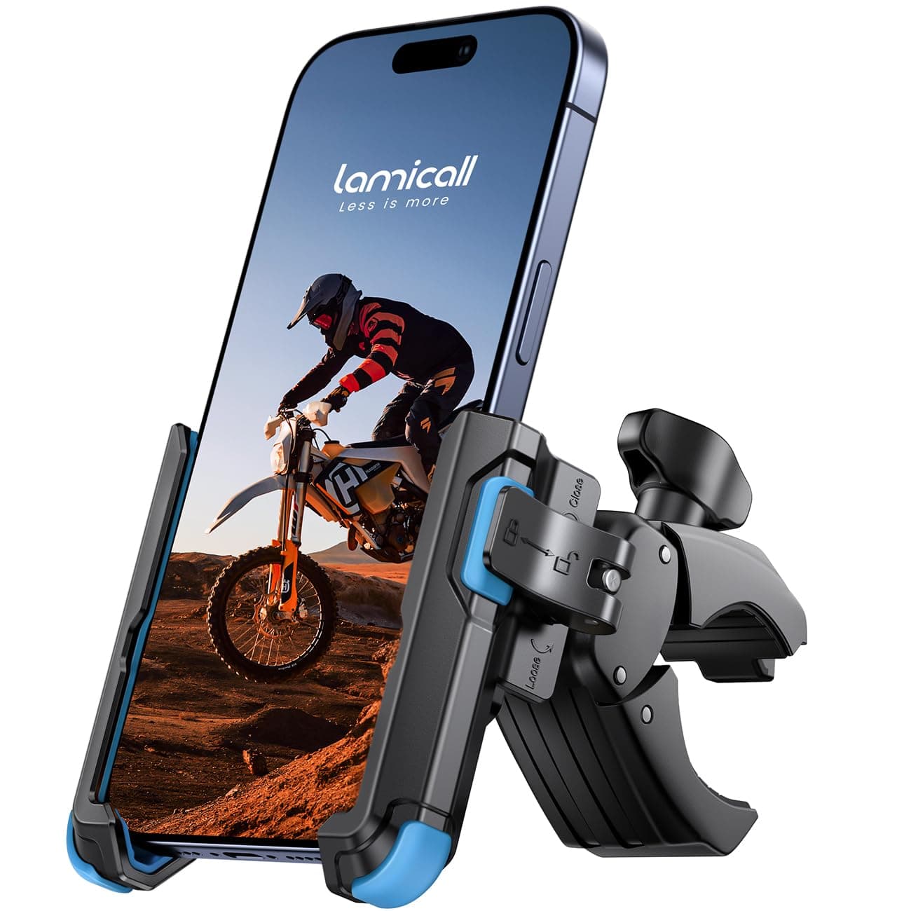 Lamicall Support Téléphone Vélo Moto 1S Verrouillage 360° Rotation Ne Bloque Pas Caméra pour iPhone 17-11 Huawei |7-7"