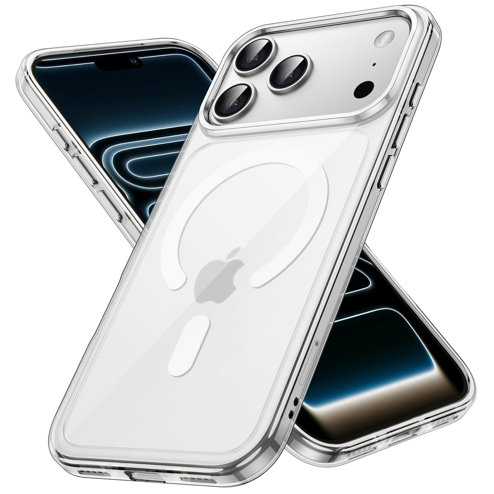 JETech Coque Magnétique iPhone 17 Pro 6,3 Pouces MagSafe Étui Antichoc Bumper Transparent Anti-Rayures