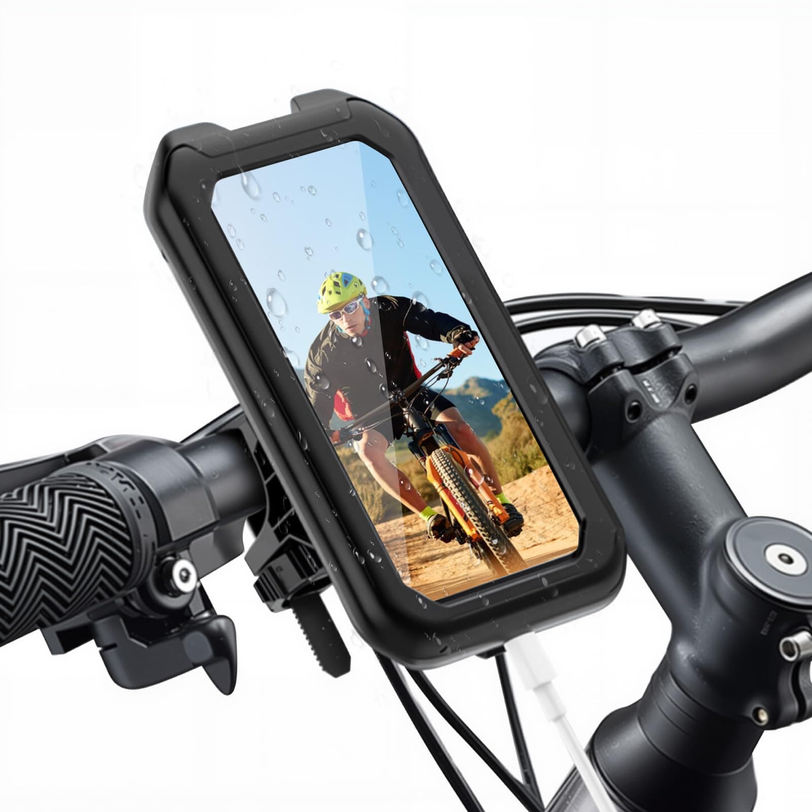 Support Téléphone Moto Étanche 360° Rotation Anti-Vibration pour VTT et Vélo Scooter 5,5-7,0 Pouces Smartphones
Supp