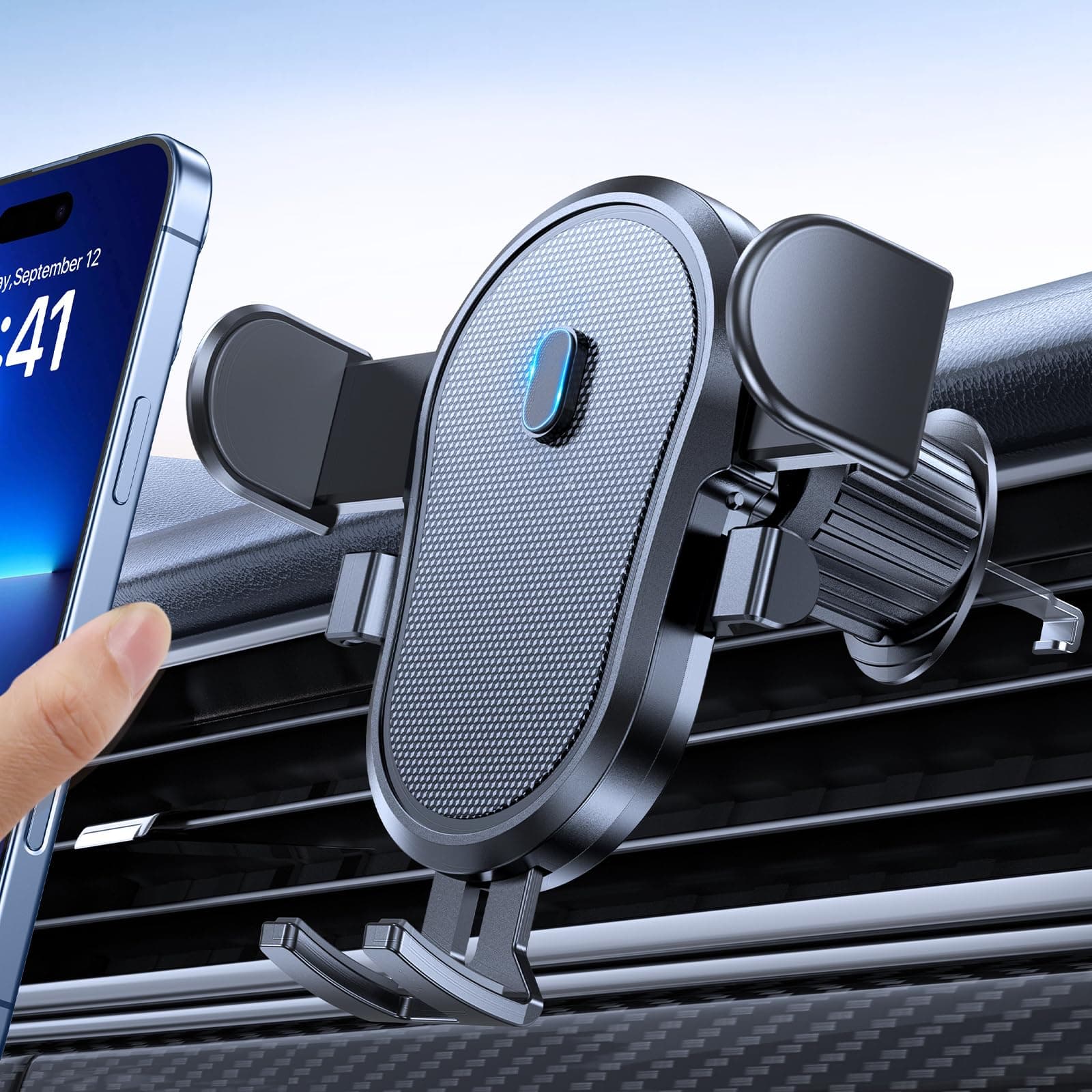 Miracase Auto-Lock Clip Support Téléphone Voiture pour Tous Les Smartphones de |0''-7'' | Porte-TéléphoneMain Libre|Main