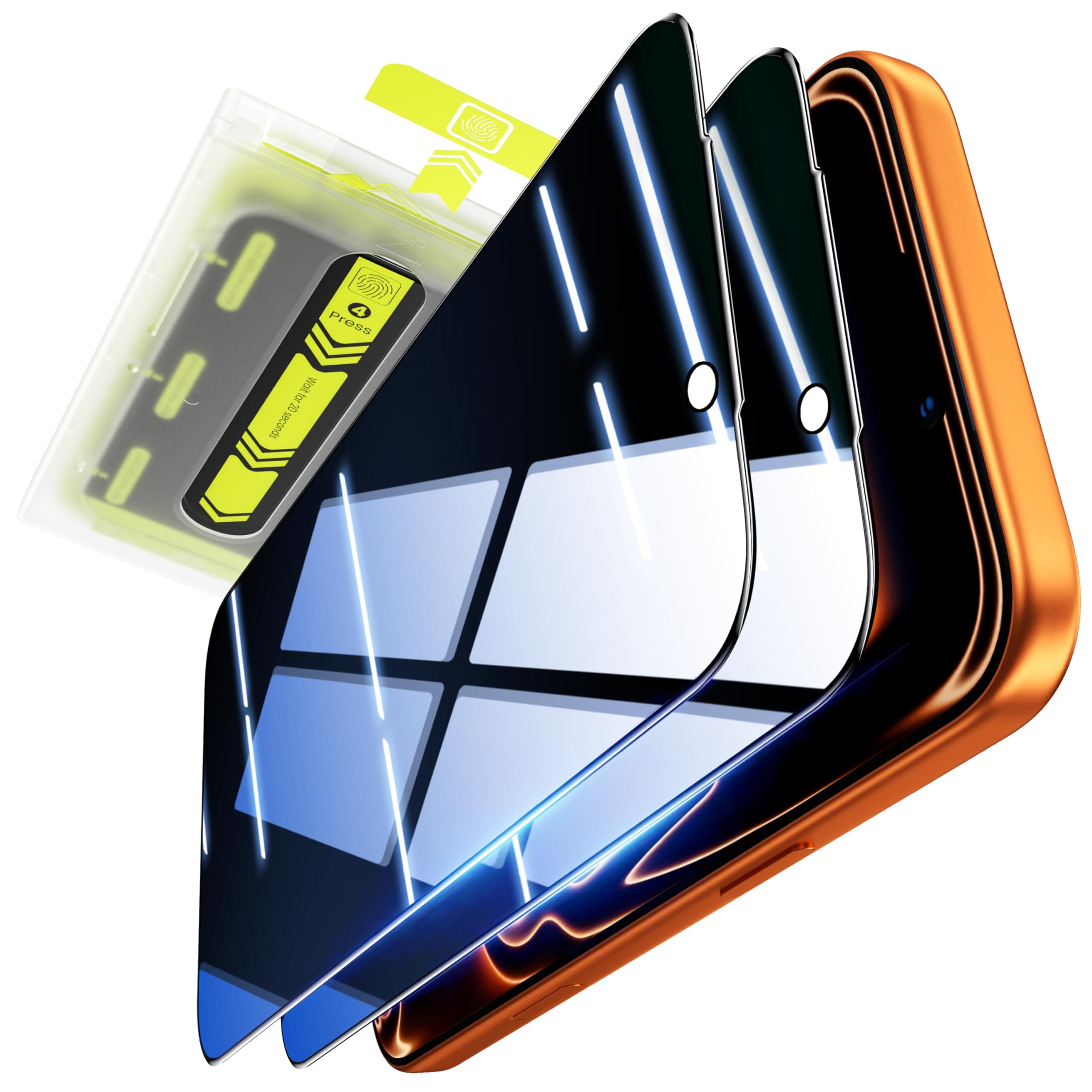WSKEN Protection d'écran de confidentialité pour iPhone 17 Pro Max – Retrait automatique de la poussière | 9H + verre tr