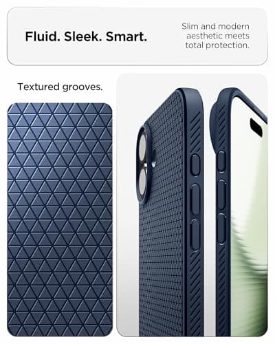 Spigen Coque Liquid Air pour iPhone 17 Édition 2025 - Flexible Bleu Marin