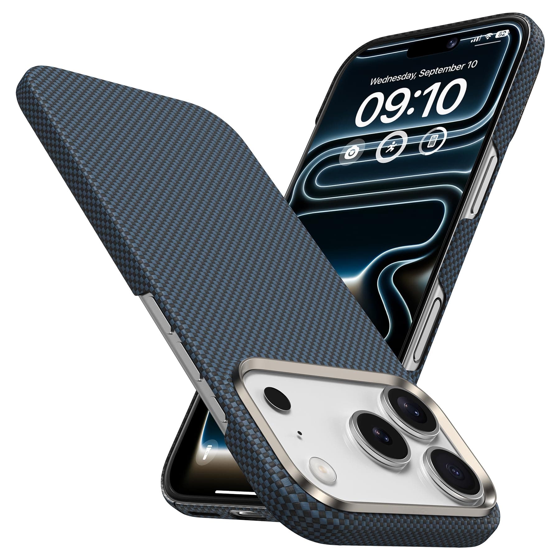 BENKS ArmorTint Coque en Dupont Kevlar 1000D pour iPhone 17 Pro Max - Bleu Étoilé, Compatible Magsafe, Housse Magnétique